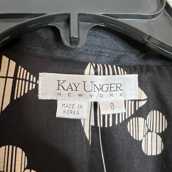 Kay Unger Black 100% Silk 3 Button Fitted Blazer size 8 lined - Picture 2 of 8